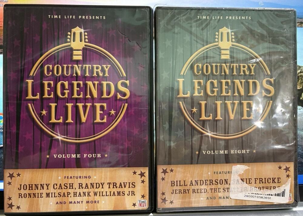 Country Legends Live, Volumes 4, 8.  Dvds Anderson, Reed, Cash, Travis, Williams